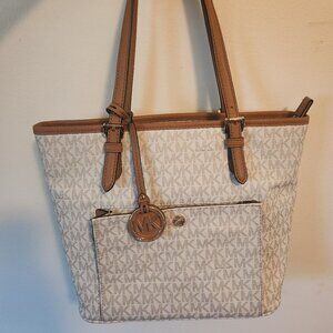 Michael kors jet set logo tote medium leather